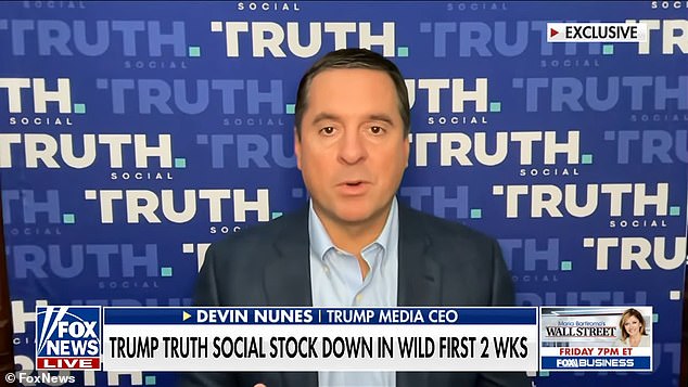Former Rep. Devin Nunes, who is CEO of Trump Media, spoke about the $200 million the company has in the bank and called the company the 