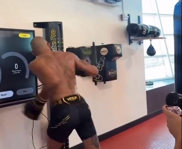 Alex Pereira showed off his ridiculous strength in the gym on the PowerKube machine