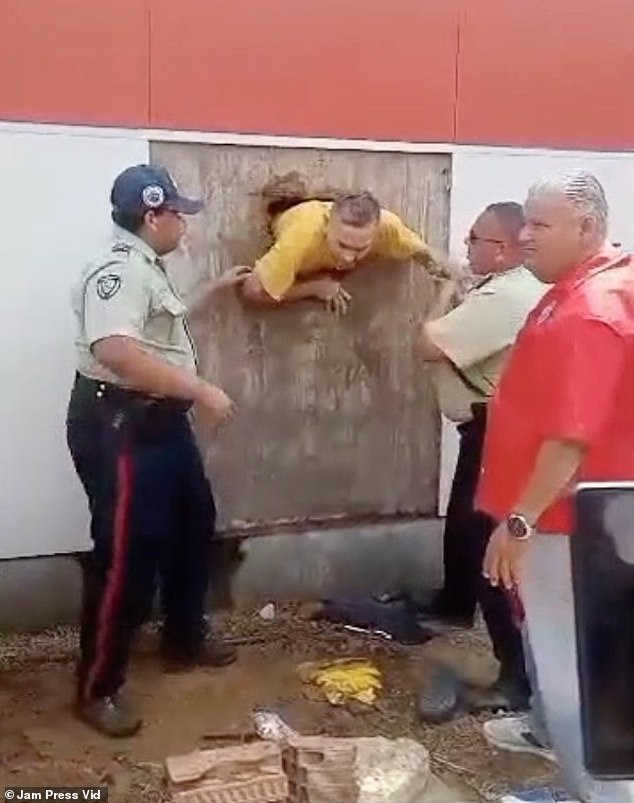 Oops!  A suspect realizes his mistake after skipping police training