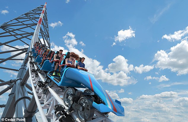 The 'Top Thrill 2' at Cedar Point in Ohio will propel rides over 400 feet into the air and reach speeds of 120 miles per hour - earning it the spot for highest and fastest ride