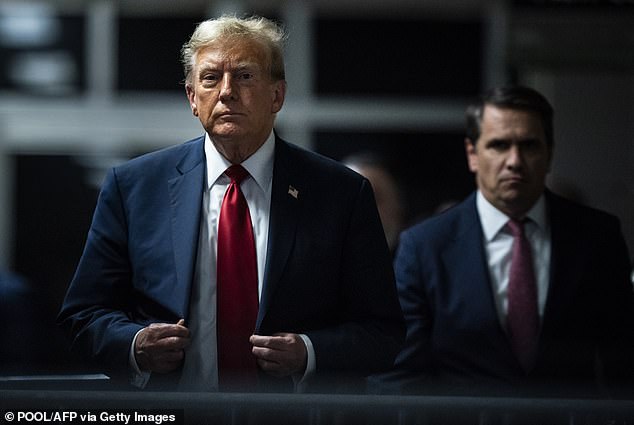 Former US President Donald Trump at the State Supreme Court in New York this week