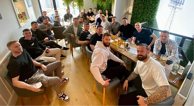 Wrexham players and staff enjoyed a team bonding session on Sunday as they celebrated their promotion to League One with a visit to a local restaurant before engaging with supporters