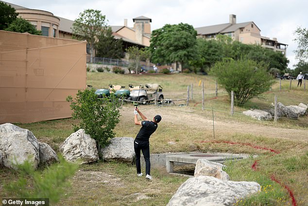 Jordan Spieth hit the clubhouse roof during the Valero Texas Open on Saturday