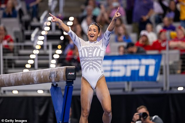 Aleah Finnegan scored a 9.95 on beam to seal the victory for LSU at Dickies Arena in Fort Worth