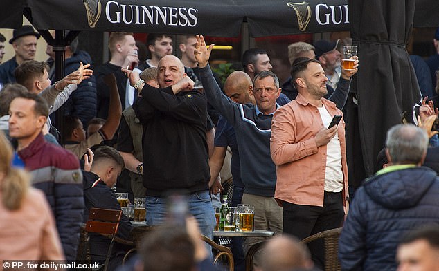 Several West Ham supporters have flown to Cologne ahead of their Europa League quarter-final.  The supporters in the image are not linked to the injured man