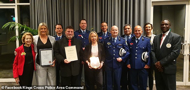 Insp Amy Scott (second from left) was recognized for her bravery while stationed as a sergeant in Kings Cross in 2019