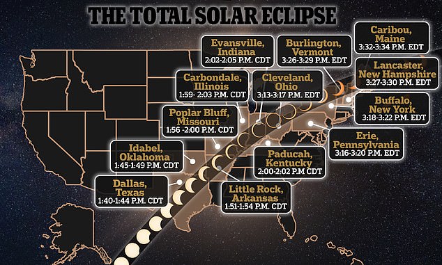 Where and when to watch the 2024 solar eclipse these