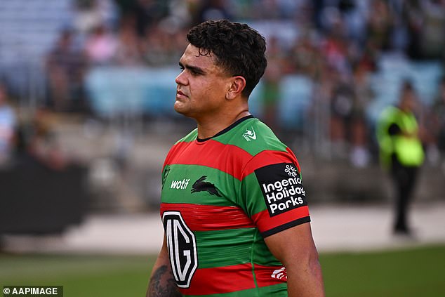 Latrell Mitchell (pictured during Saturday's loss to the Warriors) was a lightning rod for fan criticism - and now he's reportedly having to deal with one of his teammates too