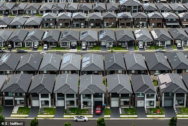 A photo of The Ponds housing estate has gone viral, with Aussies claiming the design was 'depressing' and raised concerns about privacy, security and climate