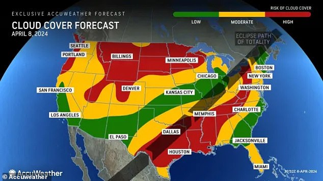 Monday's solar eclipse could be blocked by cloudy weather for some in the path of totality