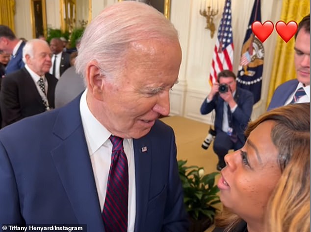 Henyard posted a video of herself with President Joe Biden at the White House in January after coming under fire for her high salary and questionable spending