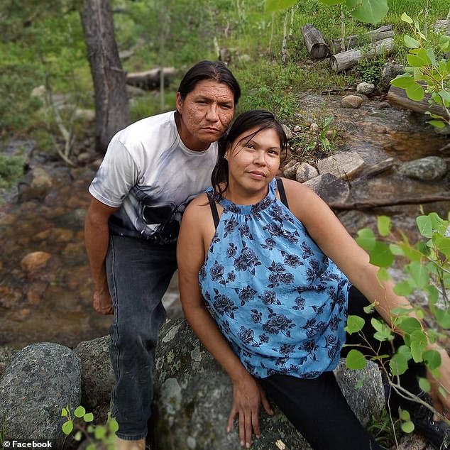 Truman Sitting Eagle (pictured left), a Wyoming man, has pleaded guilty to assault causing great bodily harm after being accused of torturing and starving his 13-year-old stepson with his wife Kandace (pictured right)