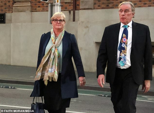 Linda Reynolds is photographed outside court with her lawyer Martin Bennett in March