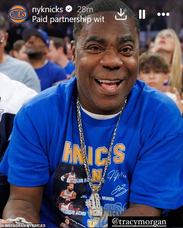 Tracy Morgan is a constant figure at Knicks games, with Tuesday being no exception