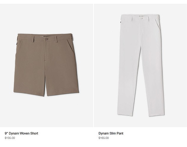 Shorts (left) are available for $130 and long pants (right) for $165