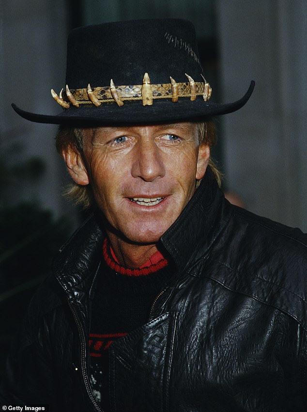 Jake is the grandson of Hollywood celebrity Paul Hogan whose breakthrough role as Mick 'Crocodile' Dundee (above) won him a Golden Globe award and made him millions