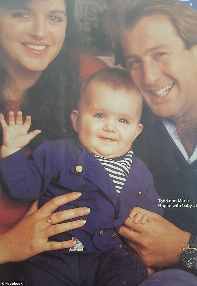 Jake as a boy with his mother Marie and father Todd around 1990. Tragedy struck the family when Marie was diagnosed with multiple sclerosis and died from the disease in 2006.