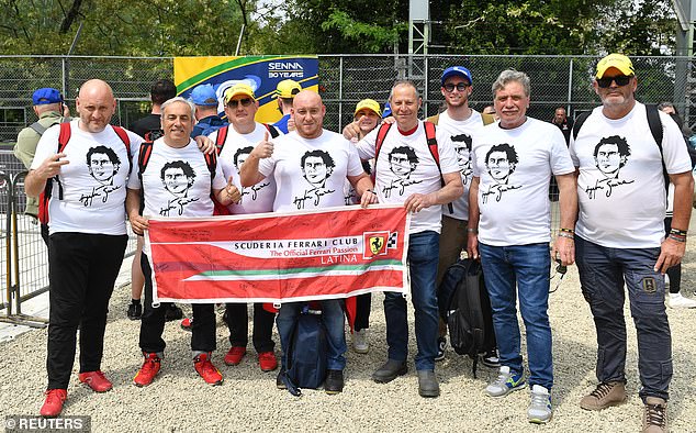 Fans from all over the world gathered to pay tribute to the late driver, including a group of Ferrari supporters