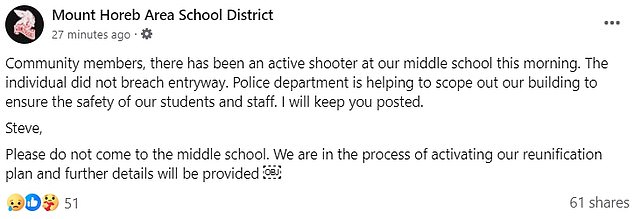 1714583850 185 Active shooter at Mount Horeb Middle School in Wisconsin prompts