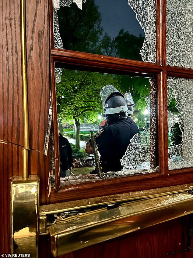 Images and video showed extensive damage to Hamilton Hall after protesters were evicted Tuesday evening