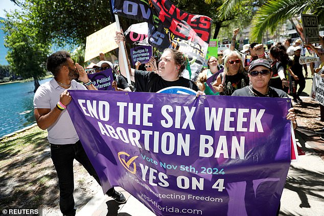 Pro-abortion rights advocates are protesting Florida's six-week abortion ban, which takes effect Wednesday.  Advocates collected enough signatures for a measure on abortion rights during the state's November ballot