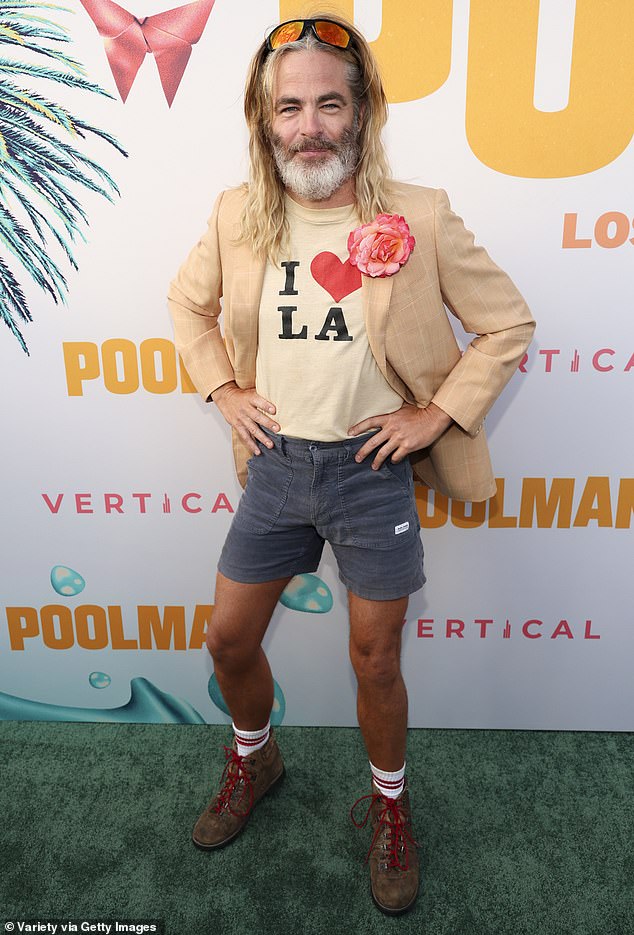 Last week, Pine wore the shirt at the premiere of Poolman in Los Angeles, in which his character Darren Barrenman also dons the shirt