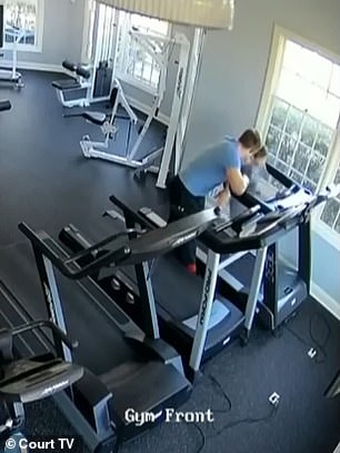 The high speed of the treadmill was far too fast for the little boy's legs