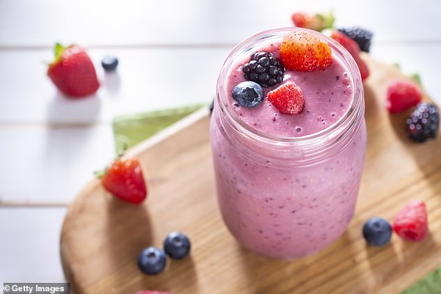 Two cups of frozen berries already provide about 6 grams of fiber, Ms. Rifkin said.  Adding more ingredients like oatmeal and chia seeds will make it even higher.