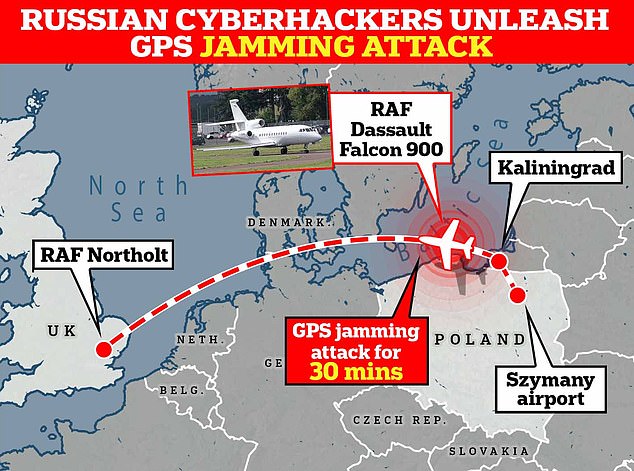 In March, an RAF plane carrying British Defense Secretary Grant Shapps had its signal jammed as it flew close to the Russian exclave of Kaliningrad.