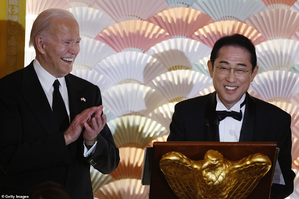 In August, he invited Japanese Prime Minister Fumio Kishida and South Korean President Yoon Suk-yeol to Camp David for a trilateral summit - the first time he used the historic site as a backdrop during his administration.  And last month, he hosted Kishida for a state dinner at the White House — a star-studded affair that included Bill and Hillary Clinton, Jeff Bezos and Lauren Sanchez, actor Robert DeNiro and Paul Simon as musical entertainment.