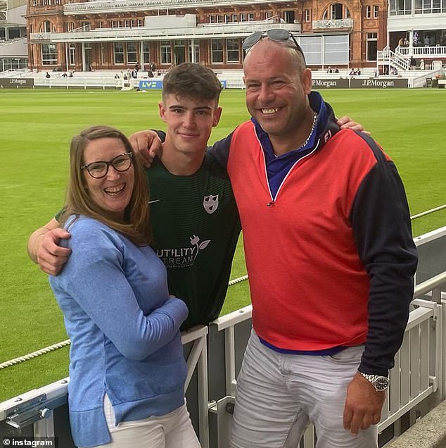 Cricketer Josh Baker (centre) was found dead in his apartment by a friend after he failed to show up for the match