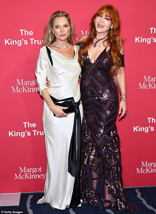 She was joined by beauty entrepreneur Charlotte Tilbury on the evening, which included dinner and a silent auction