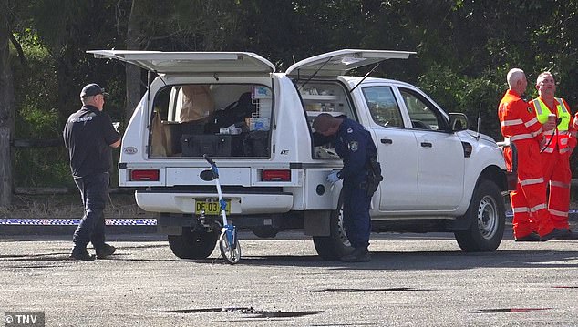 A crime scene was set up at Ocean Parade, where SES personnel were also present