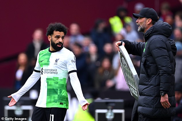 Klopp insisted there was 'no problem' between himself and Mo Salah, despite an argument between the two during their 2-2 draw against West Ham