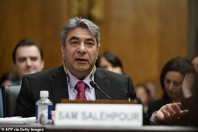 Pictured: Boeing engineer Sam Salehpour testifies before the U.S. Senate Homeland Security and Governmental Affairs Subcommittee on Investigations on April 17