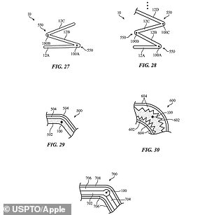 The new Apple patent also included proposals for a variety of unusual hinges and other proposed solutions to the high-tech folding conundrum