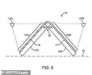 In this form factor, the screen is displayed in a triangular position, presumably allowing people on either side of the screen to view the same content at the same time 