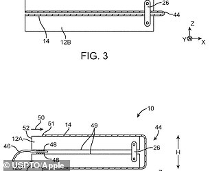 Another diagram in the document shows that the screen can be folded back so that it wraps around