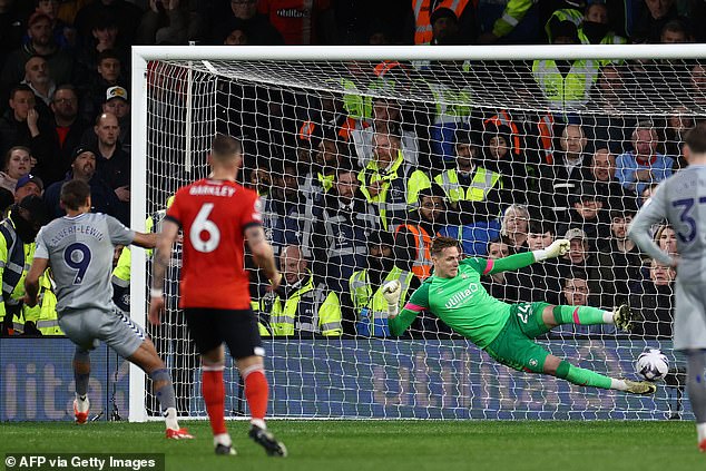 Dominic Calvert-Lewin hit his penalty through the middle to open the scoring for Everton