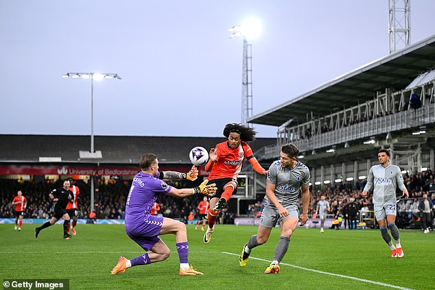 Luton's request for a penalty was denied after Tahith Chong went down in the penalty area