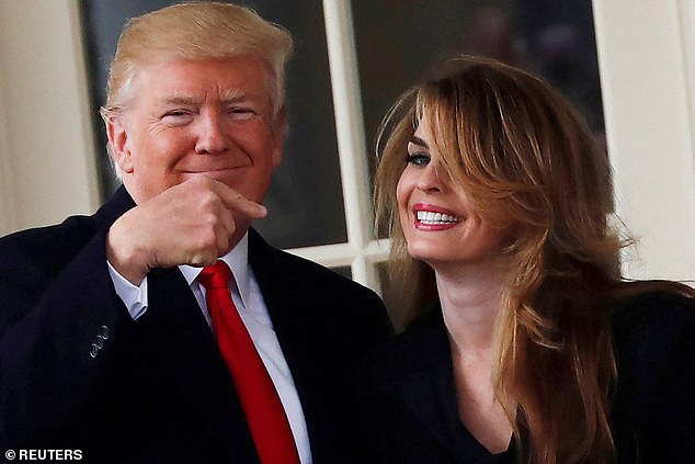 Trump and Hicks in happier times, here outside the Oval Office as they head to Cleveland, Ohio on March 29, 2018