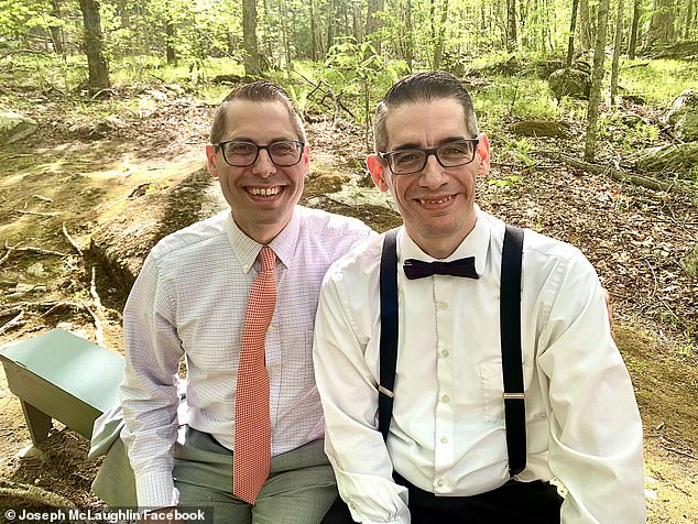 Timothy McLaughlin, 42, left, is pictured next to his husband, Joseph McLaughlin