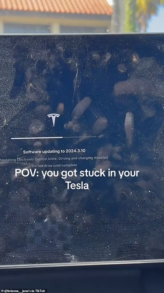 Brianna Janel expected the software update to take 24 minutes, but was stuck in her vehicle for almost 40 minutes last month