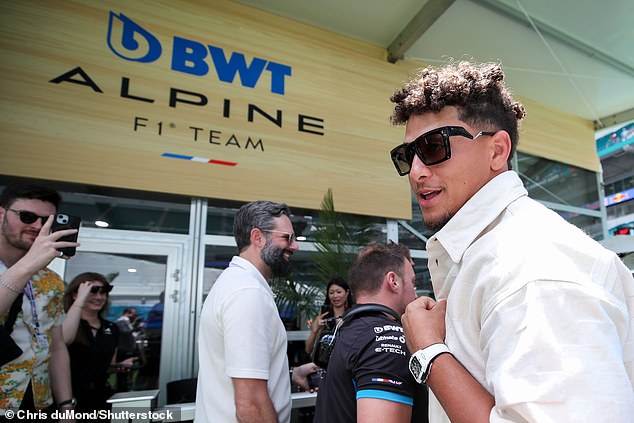 Patrick Mahomes may be present at the Miami Grand Prix this year, but he did not pass Brundle