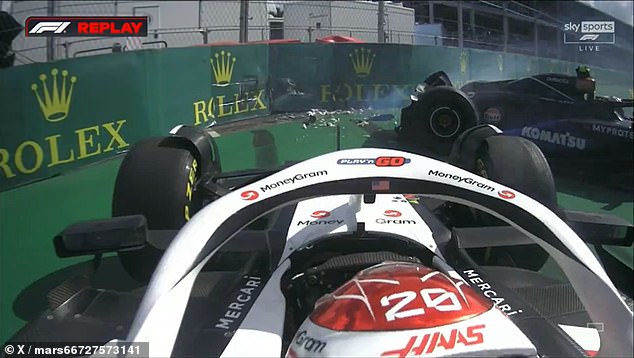 Magnussen caused Sargeant to crash, as the rear of the American's car completely shattered