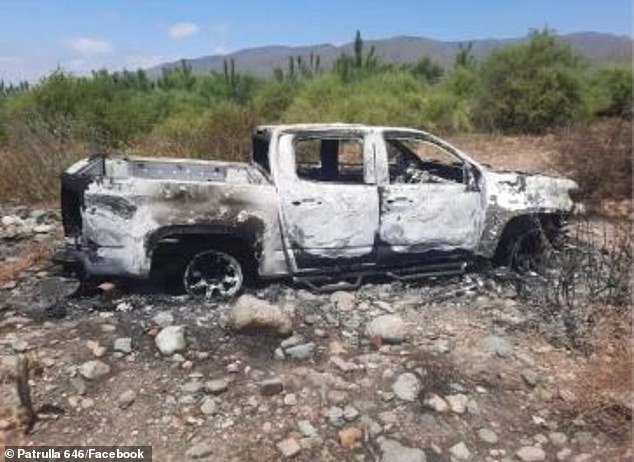 Police believe the trio's vehicle was later found burned out in the Santo Tomás area (photo)