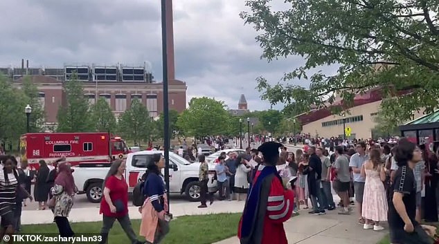 Families and students can be seen pouring into the stadium earlier on Sunday