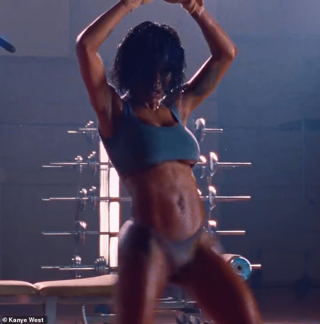 Teyana danced to Kanye West's song 'Fade'.  The beauty starred in the 2016 music video for the song, showing off her workout-inspired dance moves;  seen in a still from the video