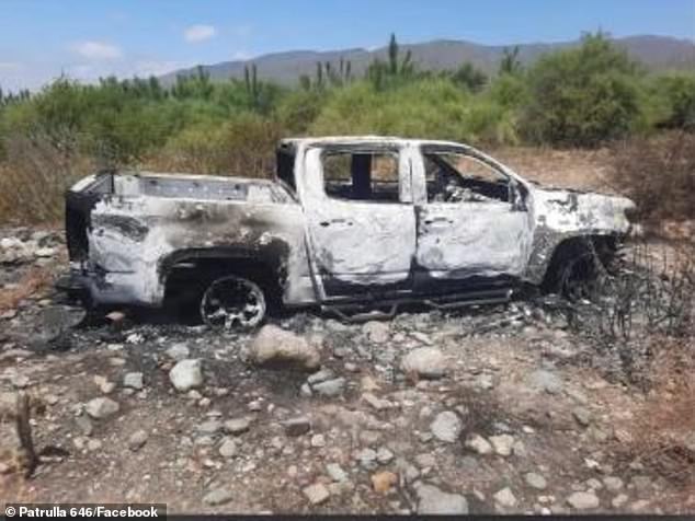 Police believe the trio's vehicle was later found burned out in the Santo Tomás area (photo)