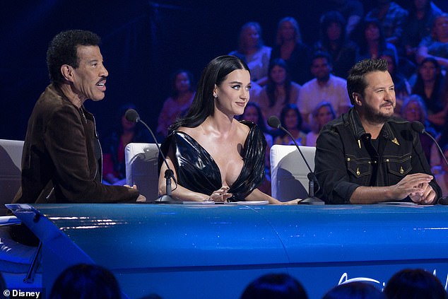 Lionel, Katy and Luke watched the top seven perform during the two-hour live show